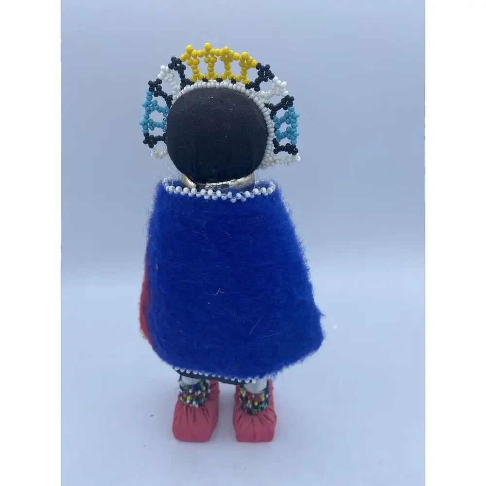 South African Ndebele Cloth Beaded Tribal Cultural Doll GUC
